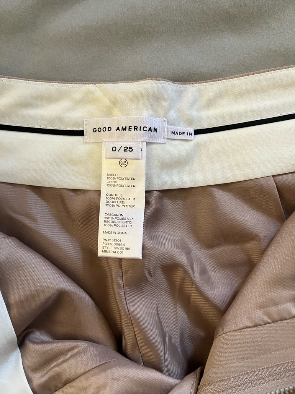 Good American Skirt in Mineral Taupe 0/25